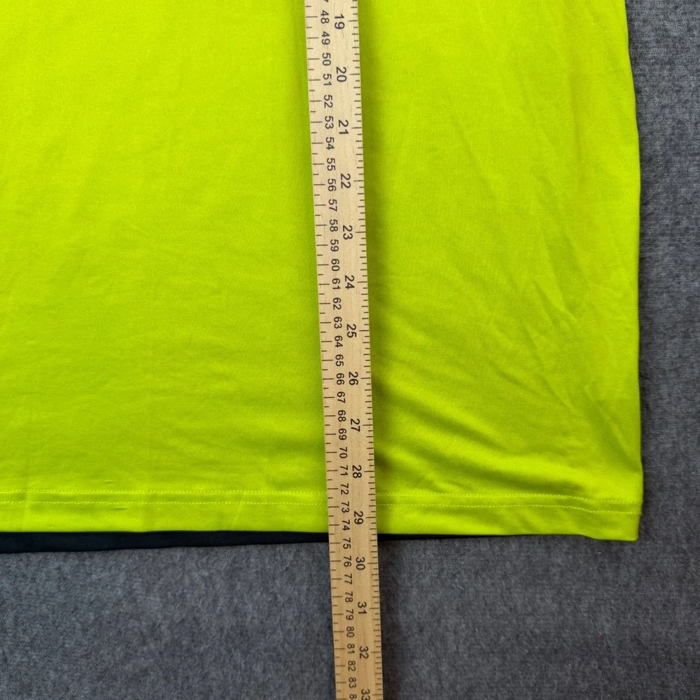 Reebok‎ Graphic T-Shirt Men's Large Yellow Black Colorblock Activewear Top